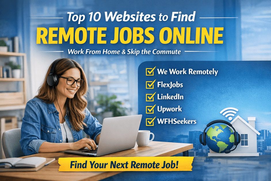 Top 10 Best Websites to Find Remote Jobs Online in 2026 (Work From Home Without the Commute) cover image