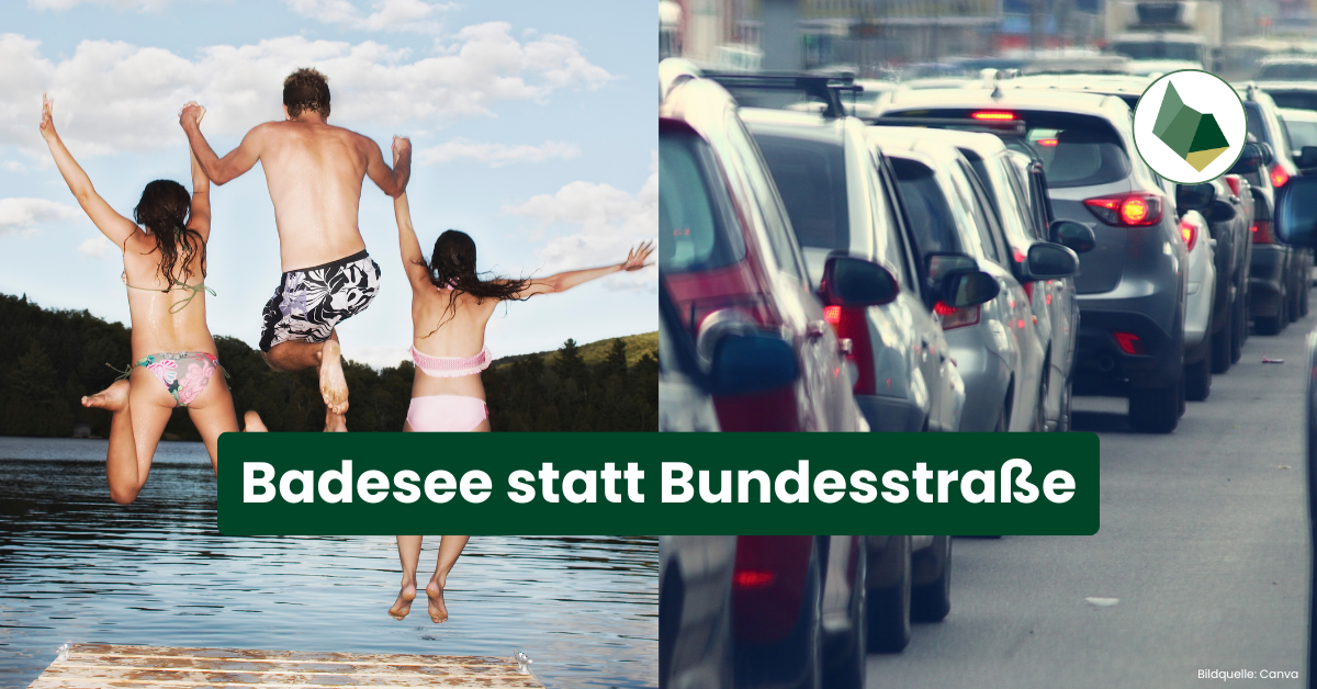 Badesee statt B126/B127-Stau: Wie ein Job in der Region deinen Sommer und dein Geldbörserl entlastet
